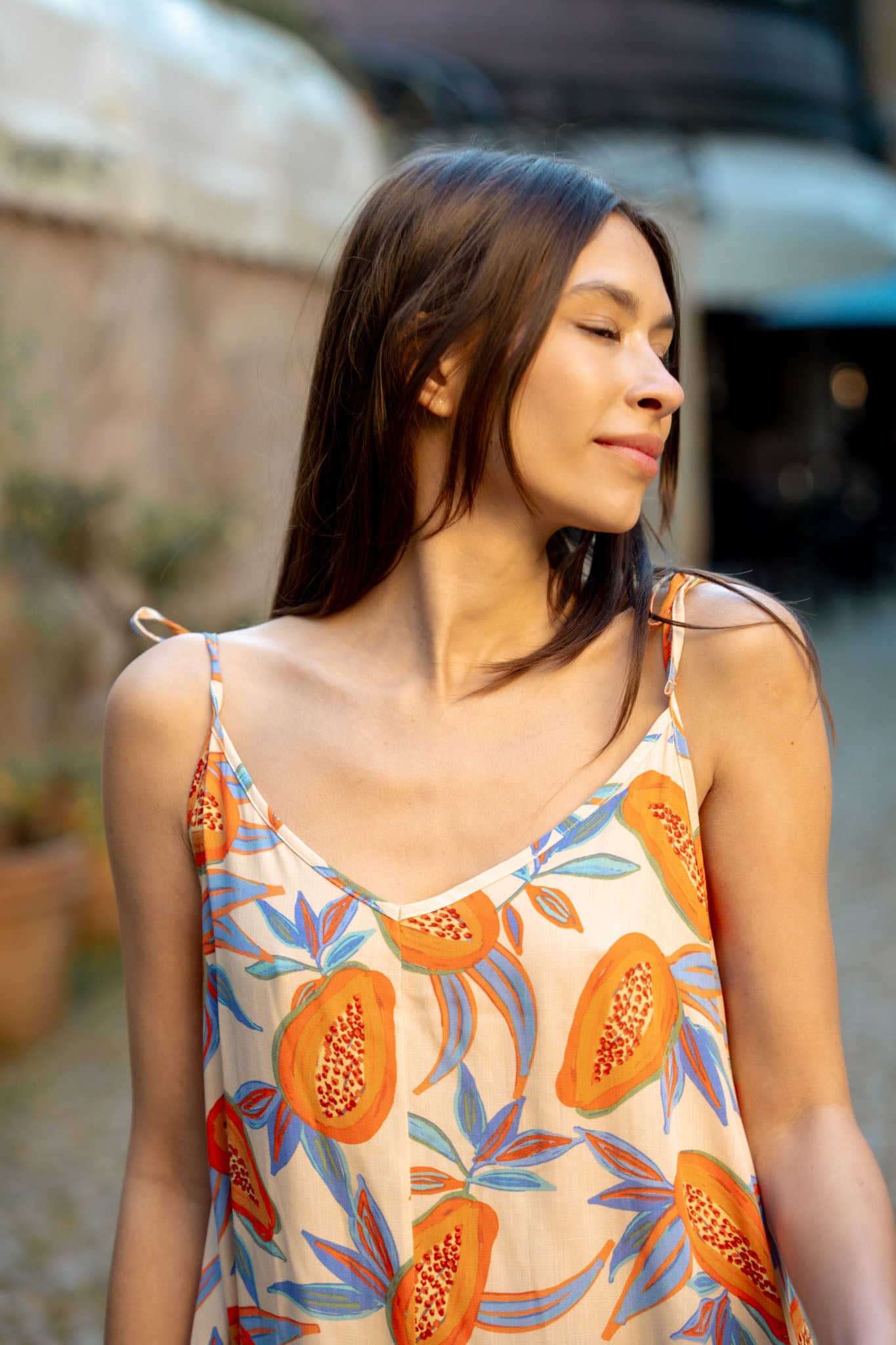 Дълга рокля с тънки презрамки SOLANA