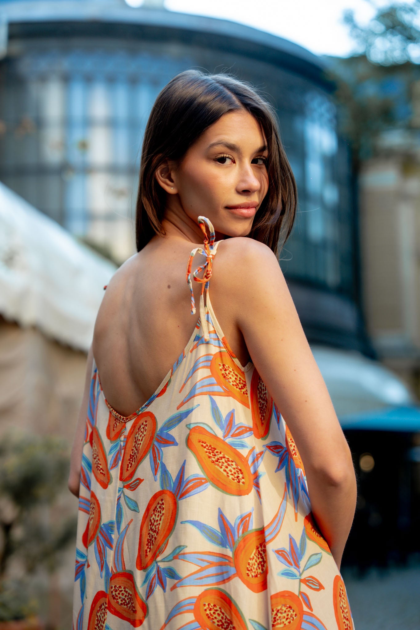 Дълга рокля с тънки презрамки SOLANA