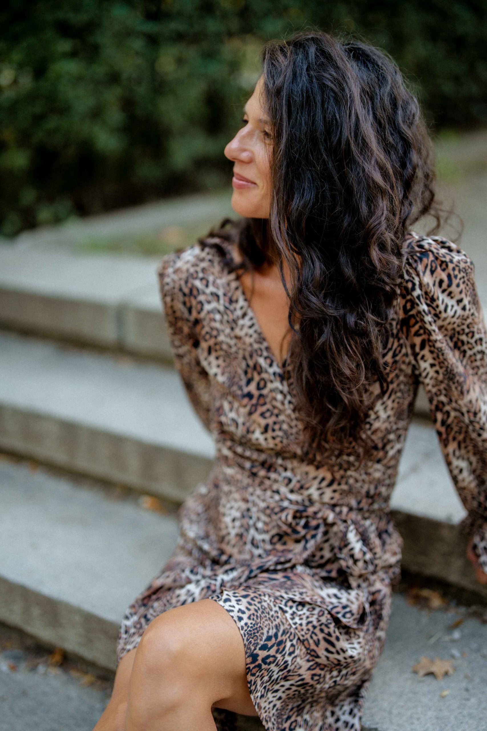 Wild short dress with animal print ZEA