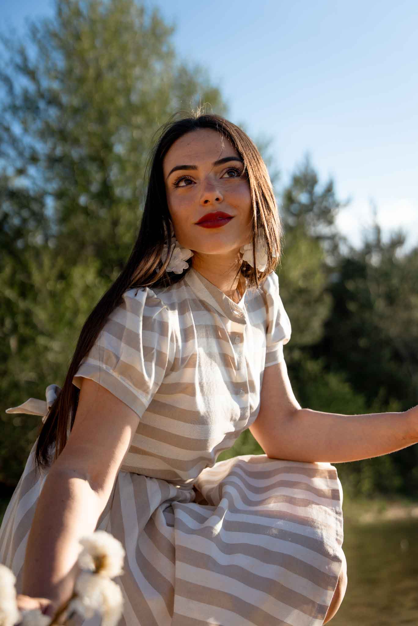 Short shirt dress of linen blend Elisa