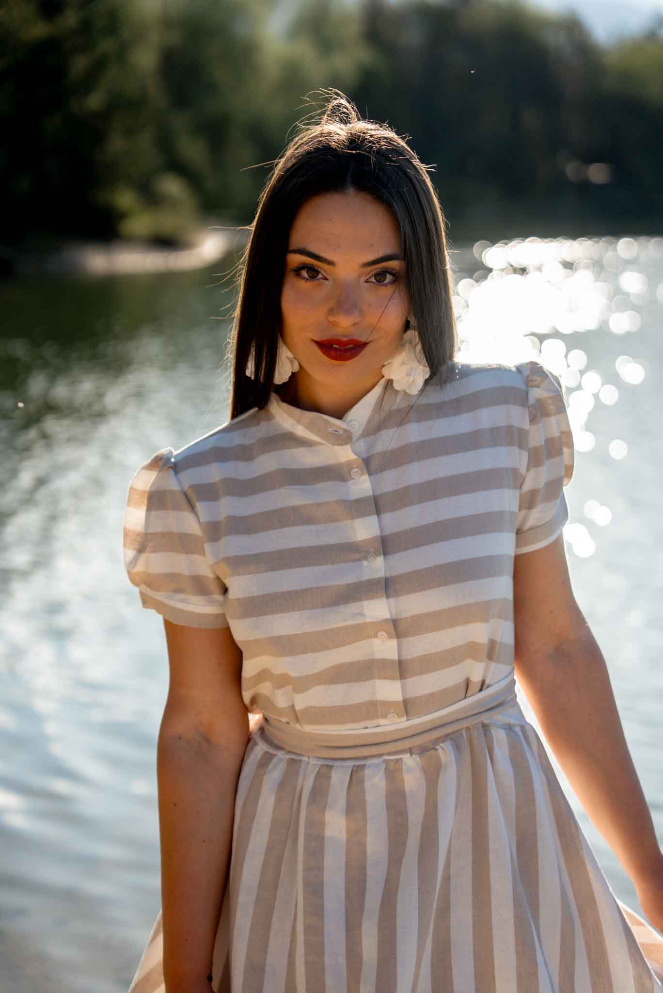 Short shirt dress of linen blend Elisa