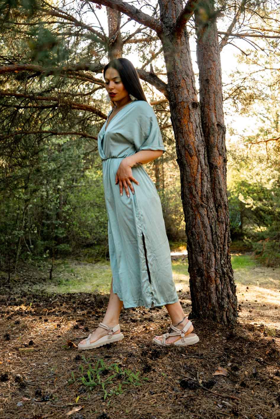 Дълга рокля от сатен PALOMA