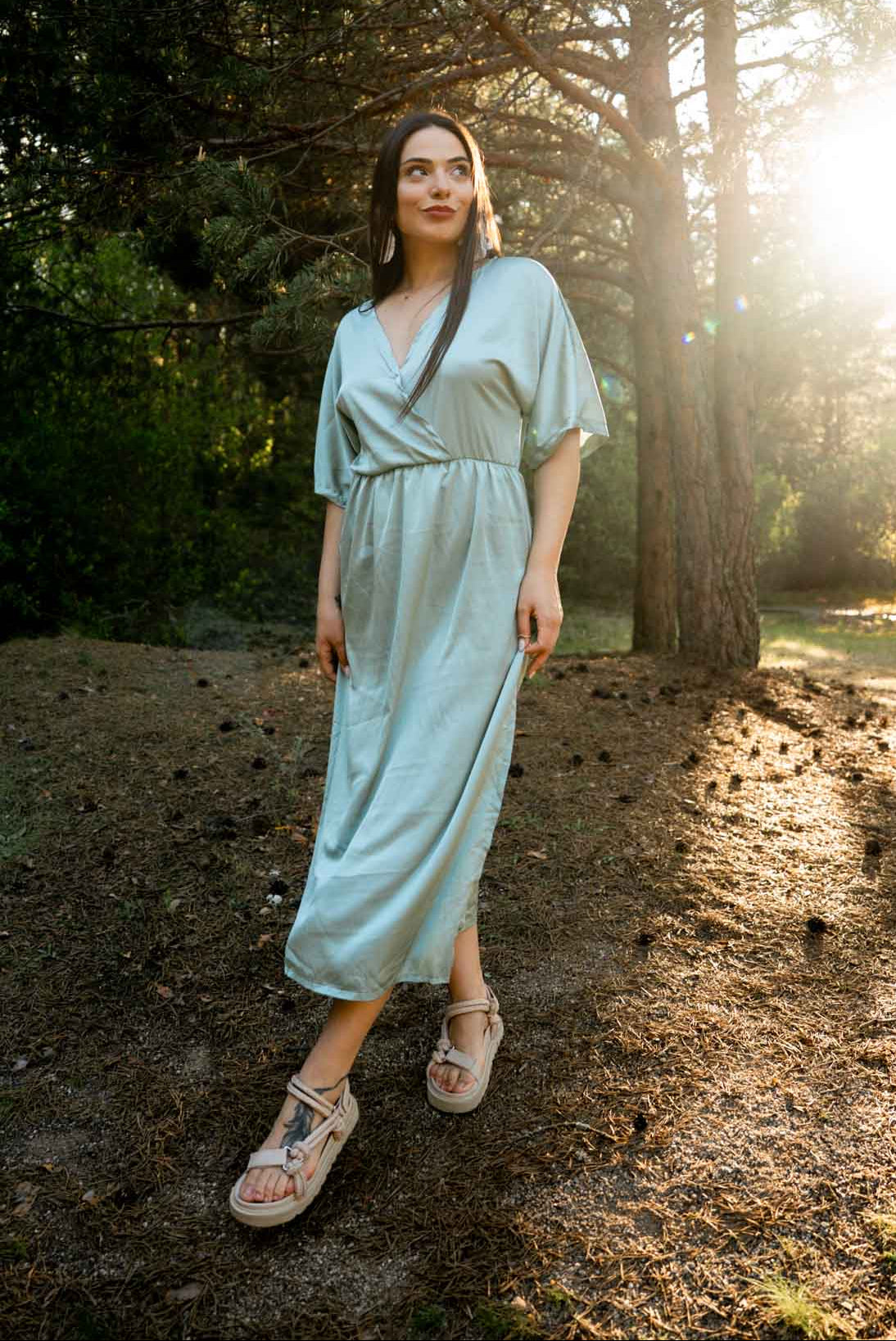 Дълга рокля от сатен PALOMA