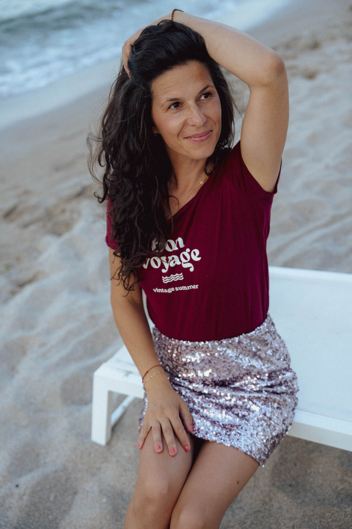 Бордо тениска Bon Voyage