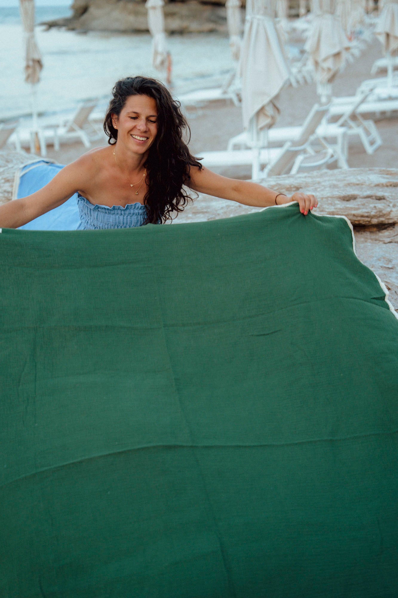 Голяма плажна кърпа от муселин