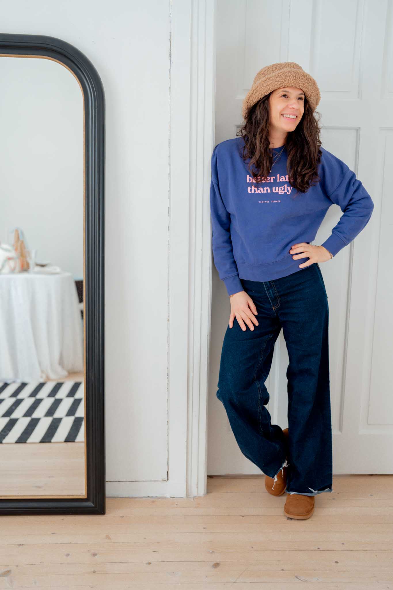 Лилава блуза Better Late than Ugly