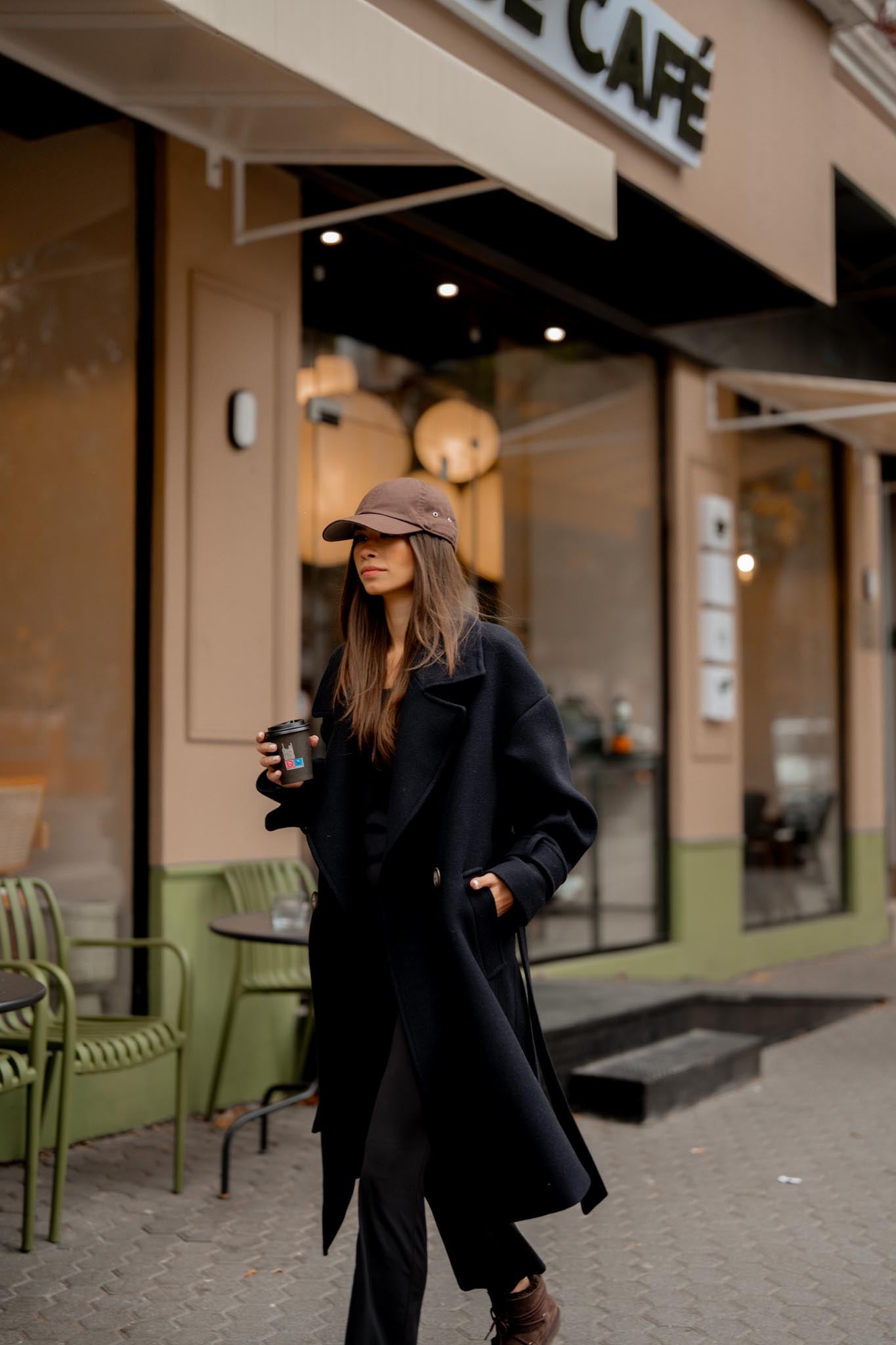 Дълго вълнено палто MILANO в черно