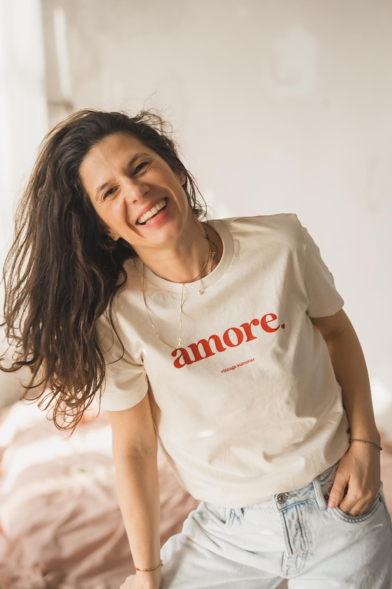 Екрю тениска AMORE