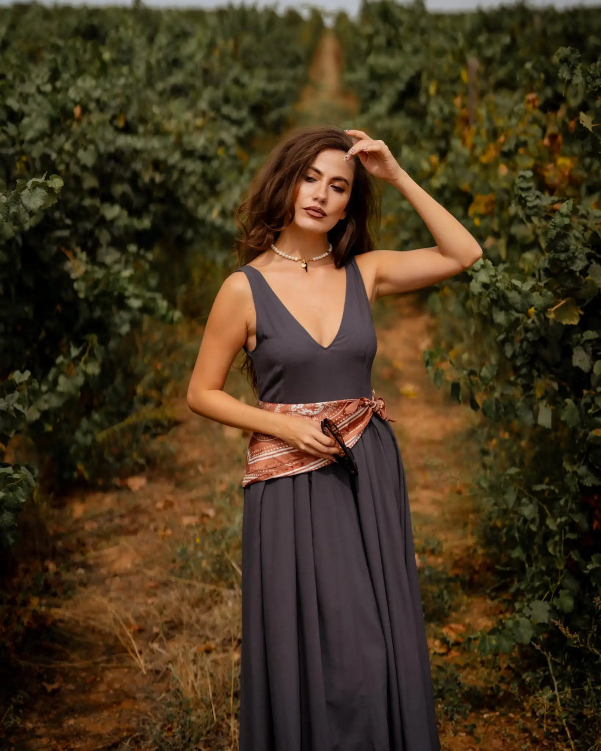 Дълга сива рокля Olivia Gray