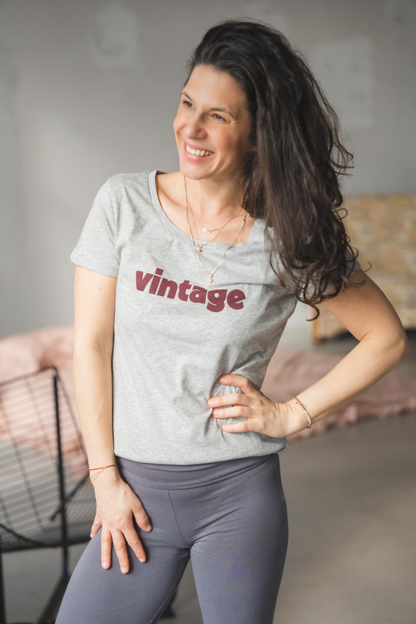 Сива тениска VINTAGE