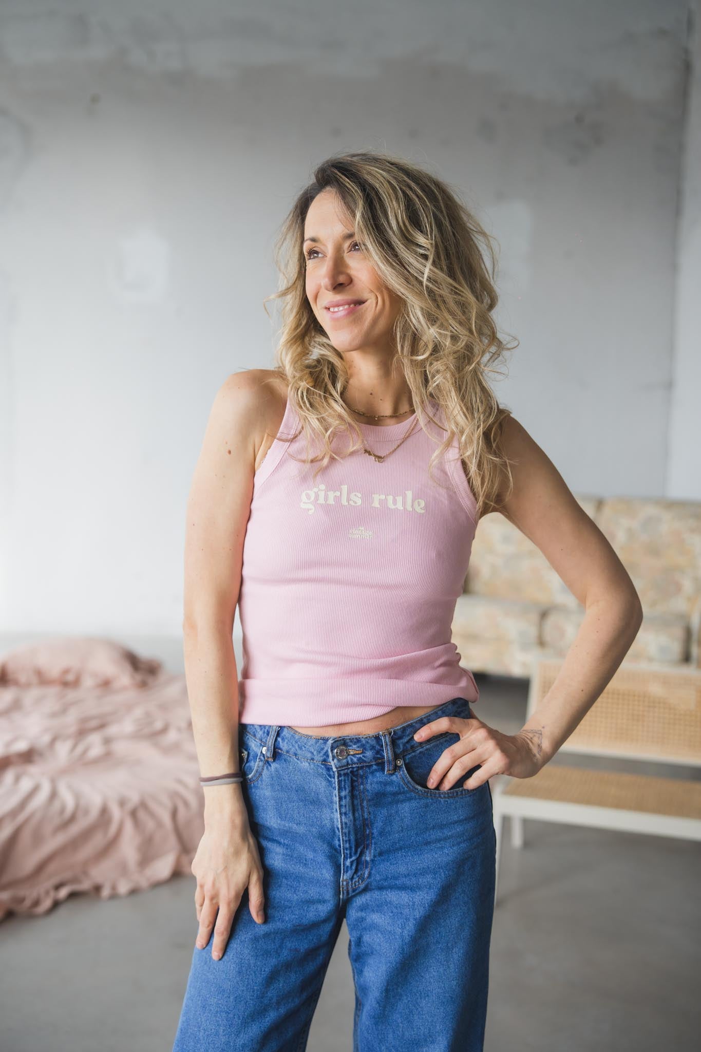 Розов рипсен потник GIRLS RULE