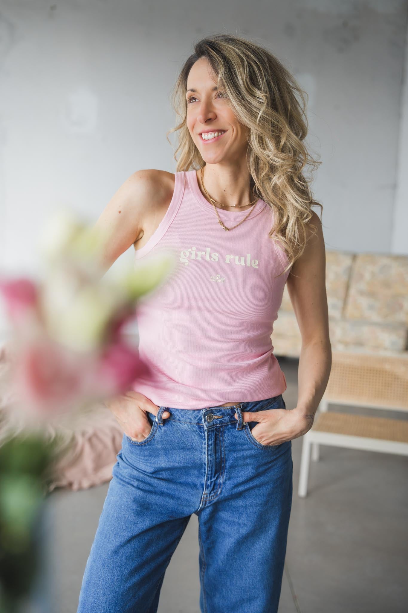 Розов рипсен потник GIRLS RULE