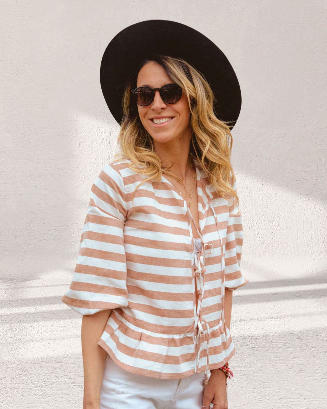 Ленена блуза с връзки TERESA