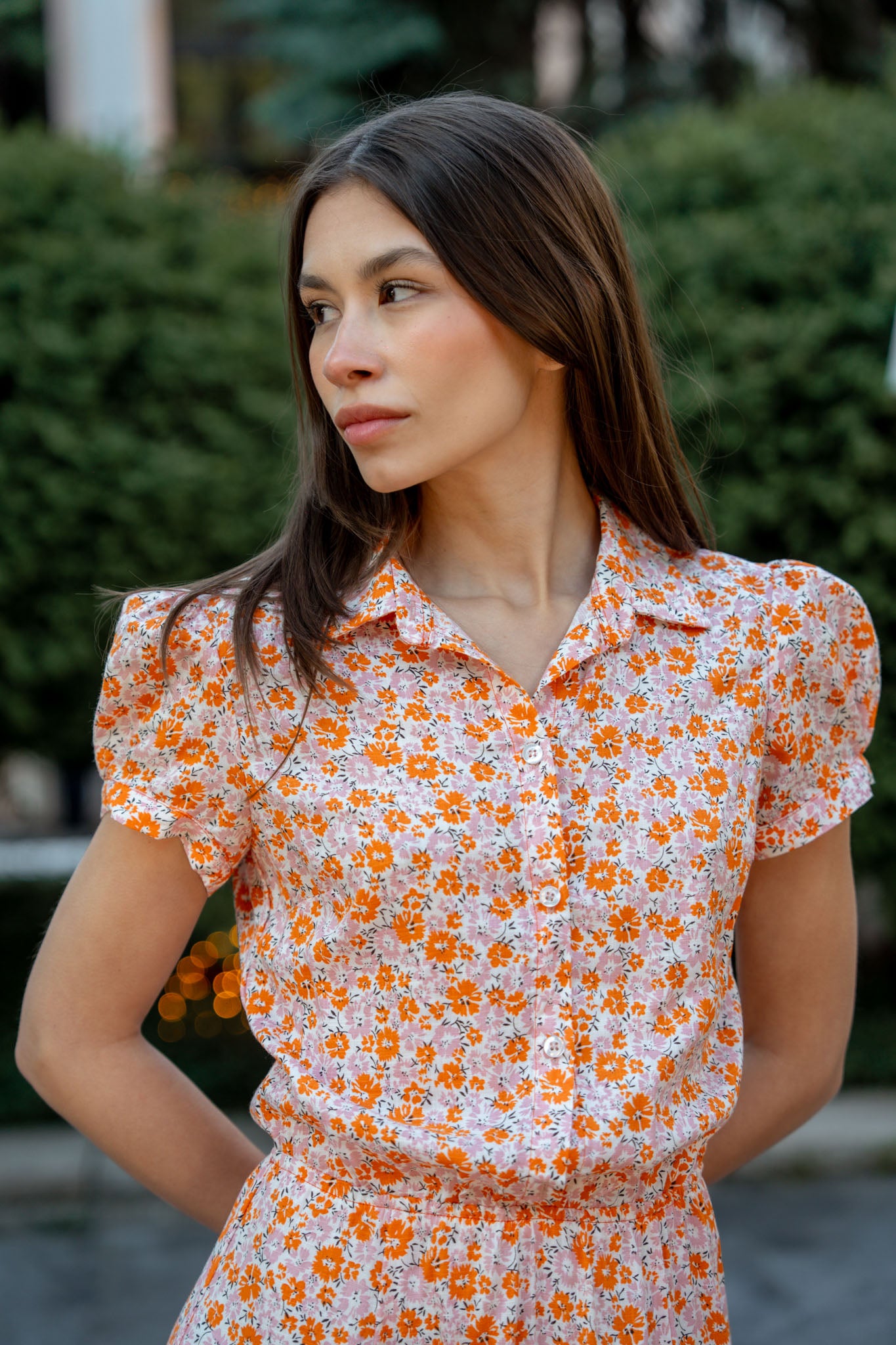 Дълга розова рокля на цвeтя AMAYA