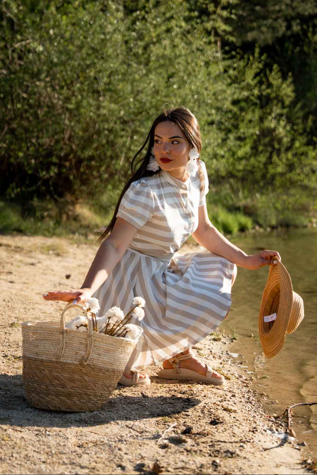 Short shirt dress of linen blend Elisa