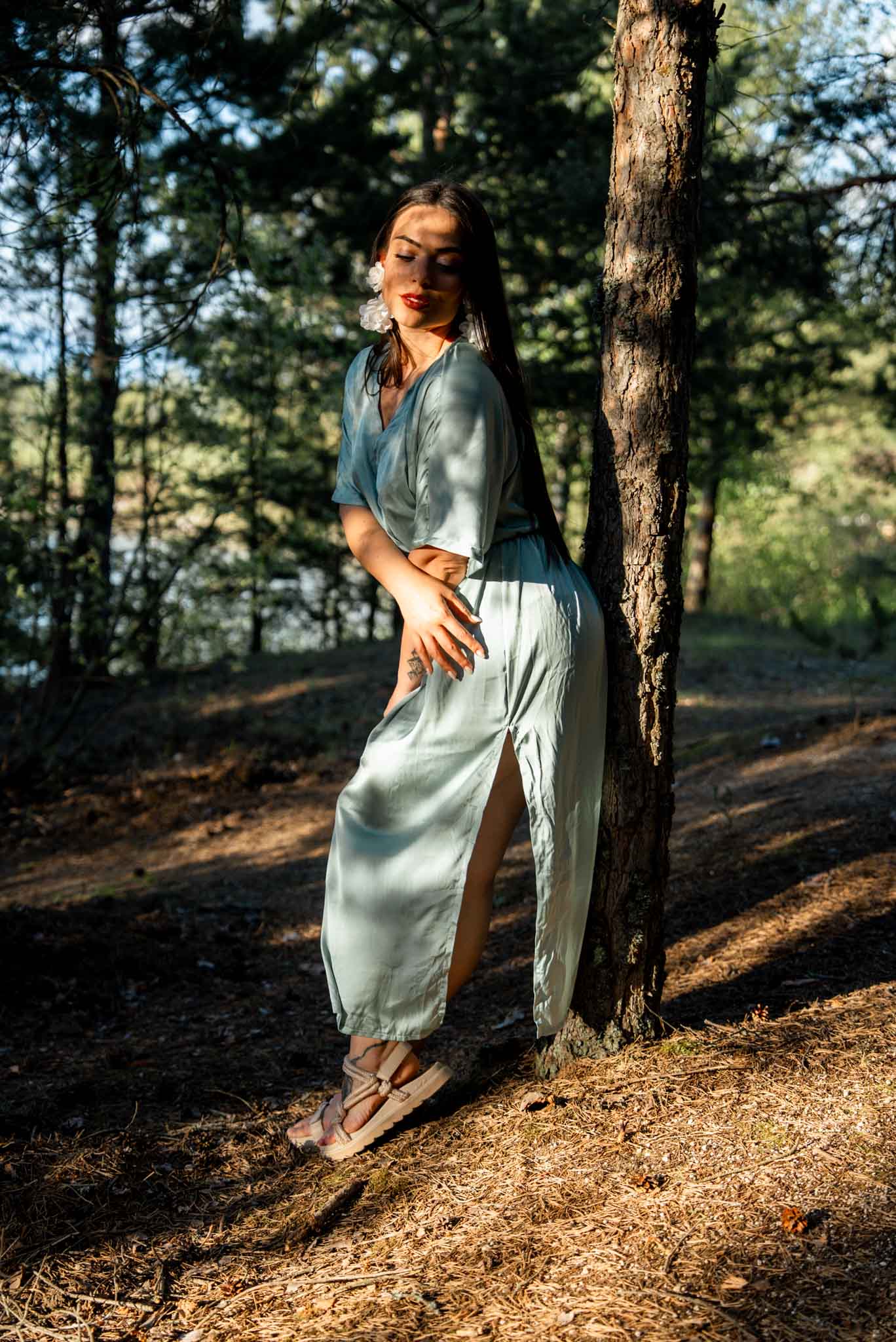 Дълга рокля от сатен PALOMA