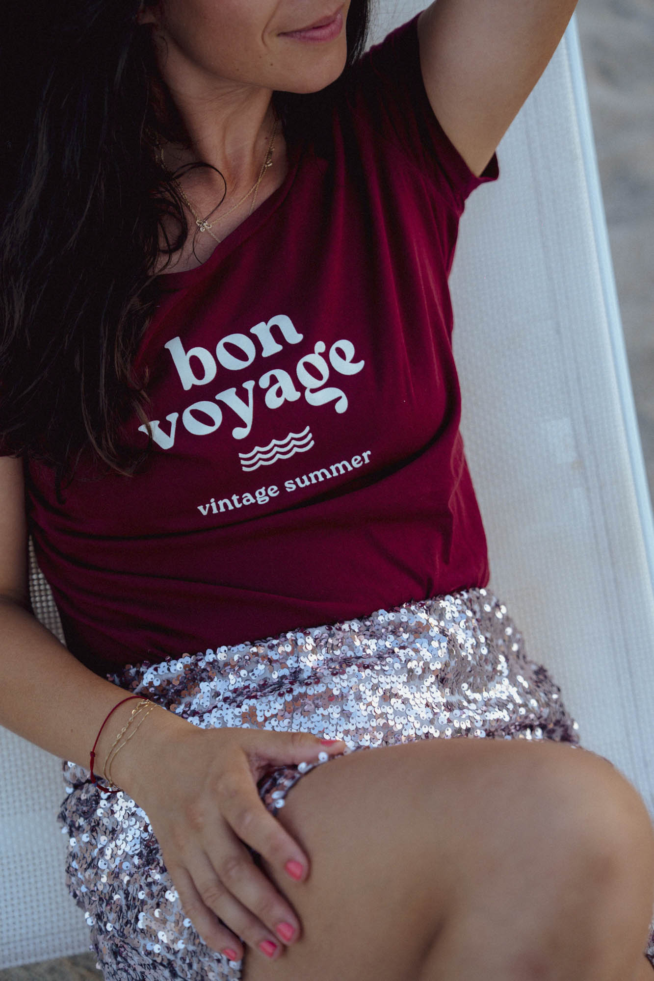 Бордо тениска Bon Voyage