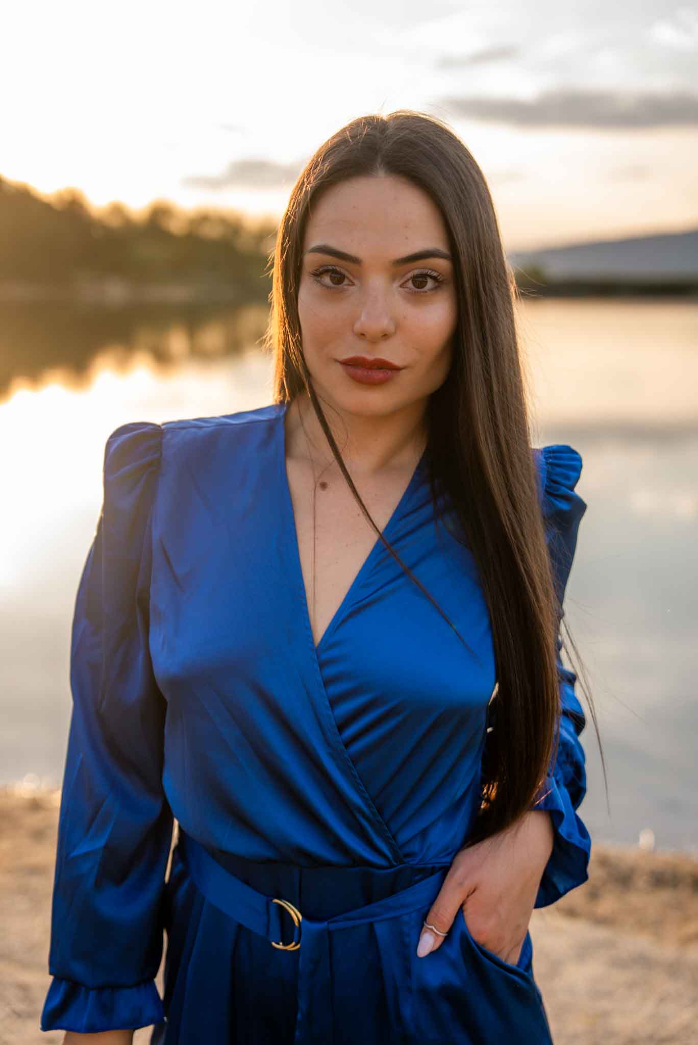 Дълъг гащеризон YVETTE от сатен