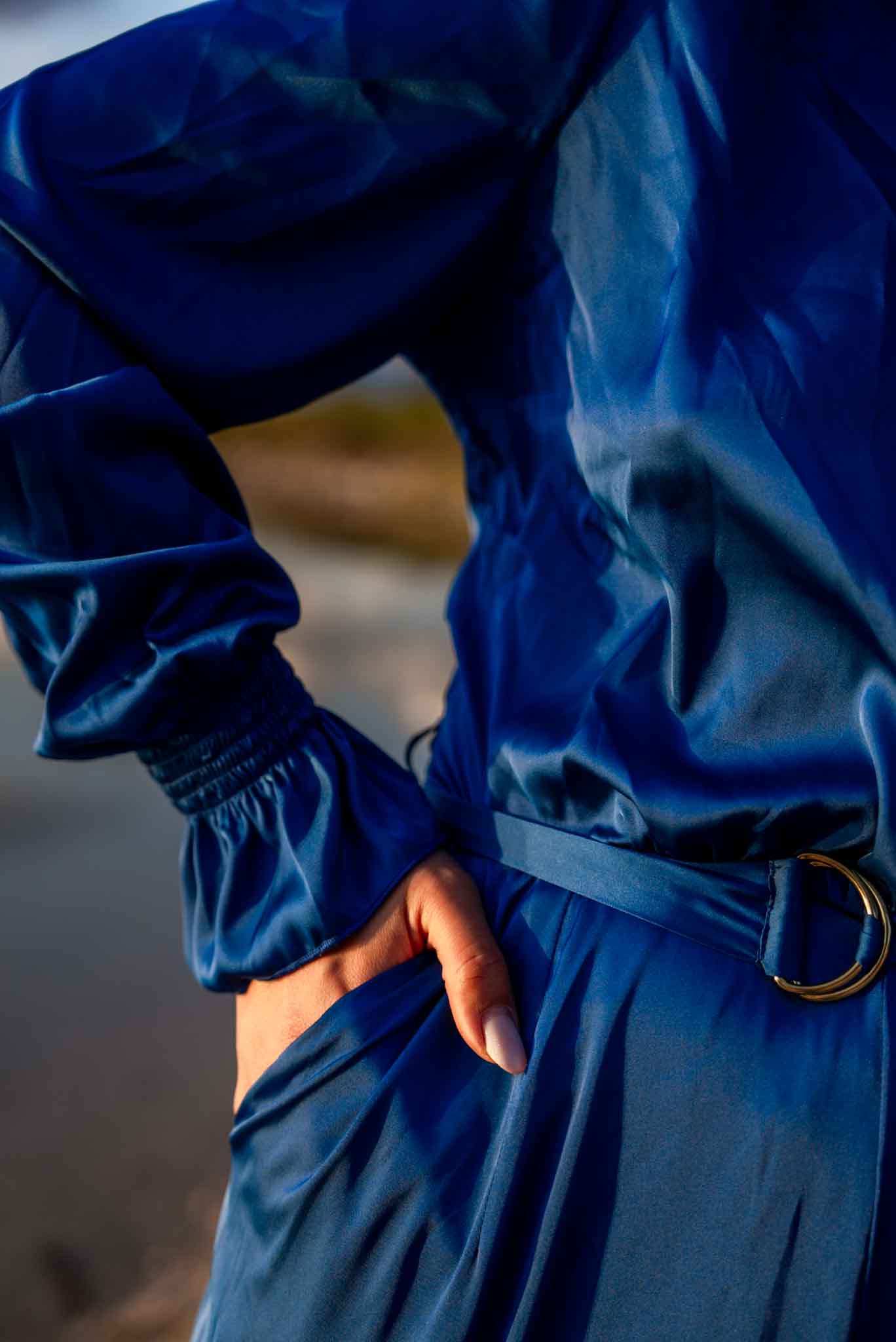 Дълъг гащеризон YVETTE от сатен