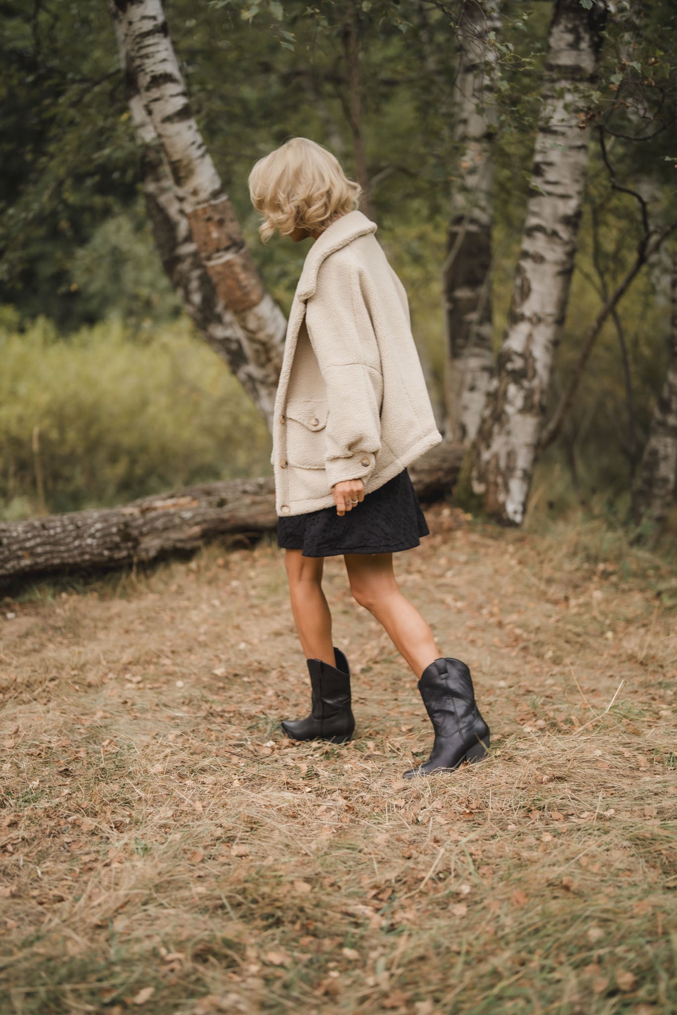 Късо вълнено палто ALISON от мъхеста материя