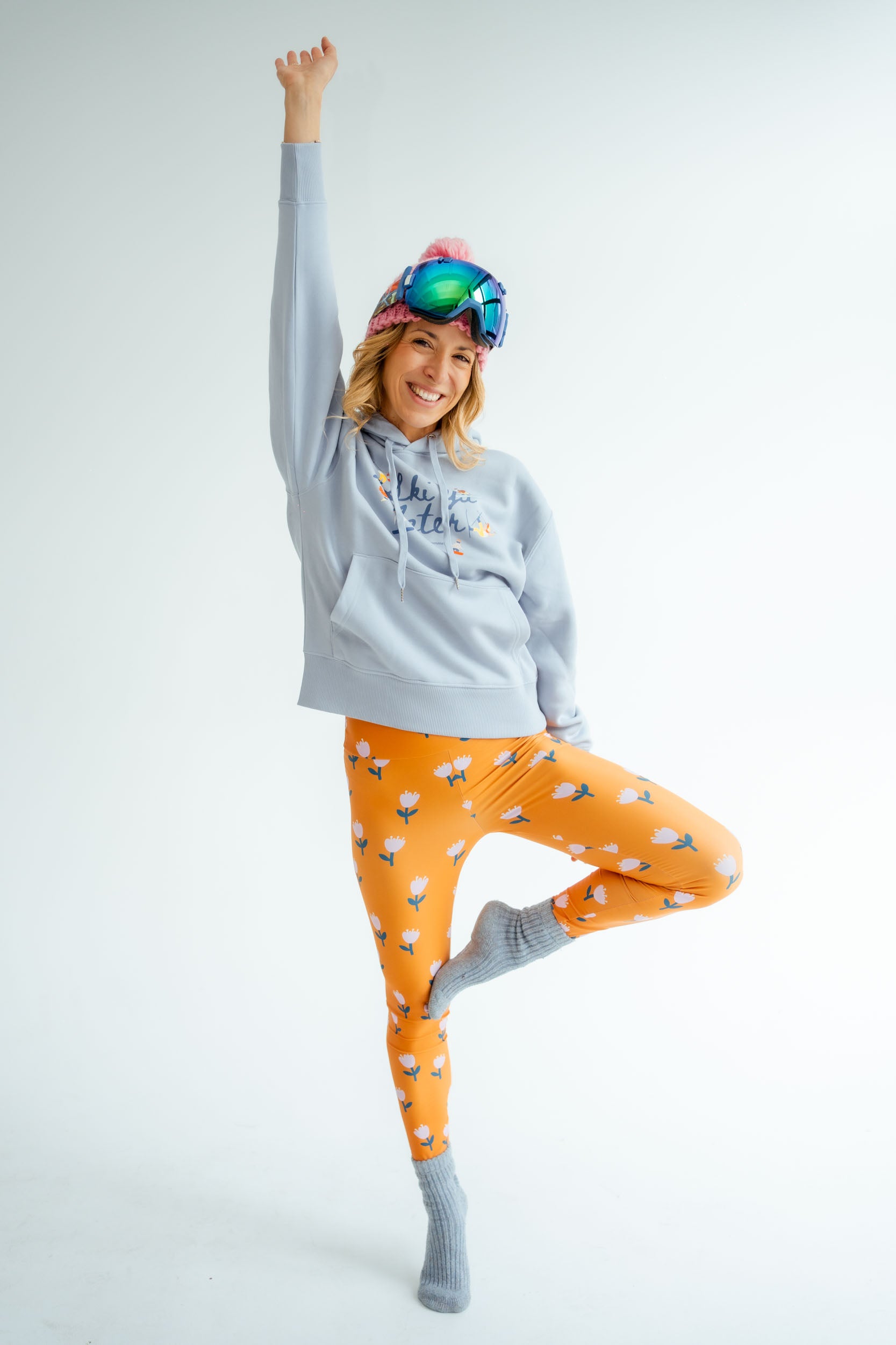 Спортен клин и топ с принт на цветя