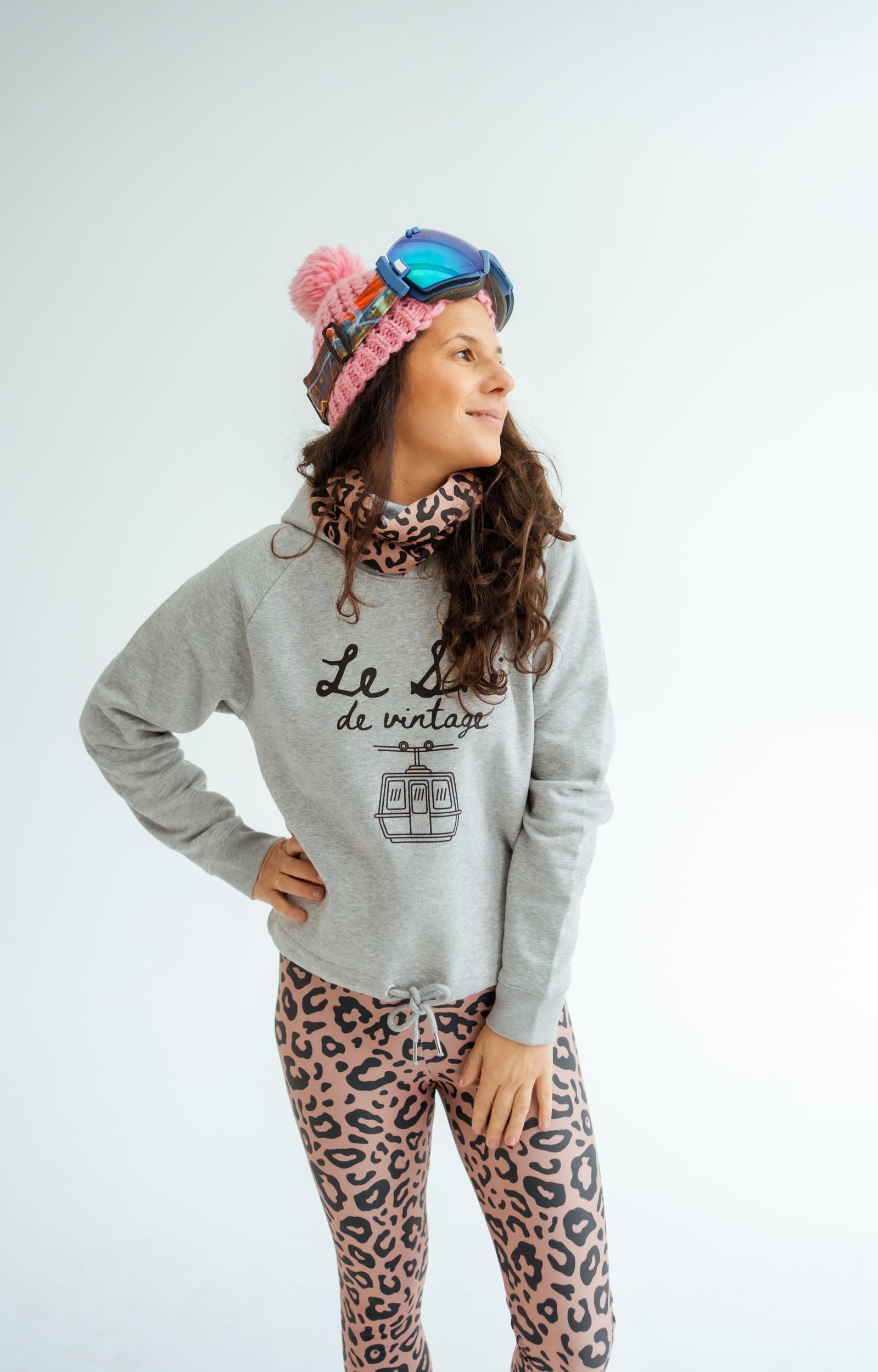 Сив суичър Le Ski с връзки