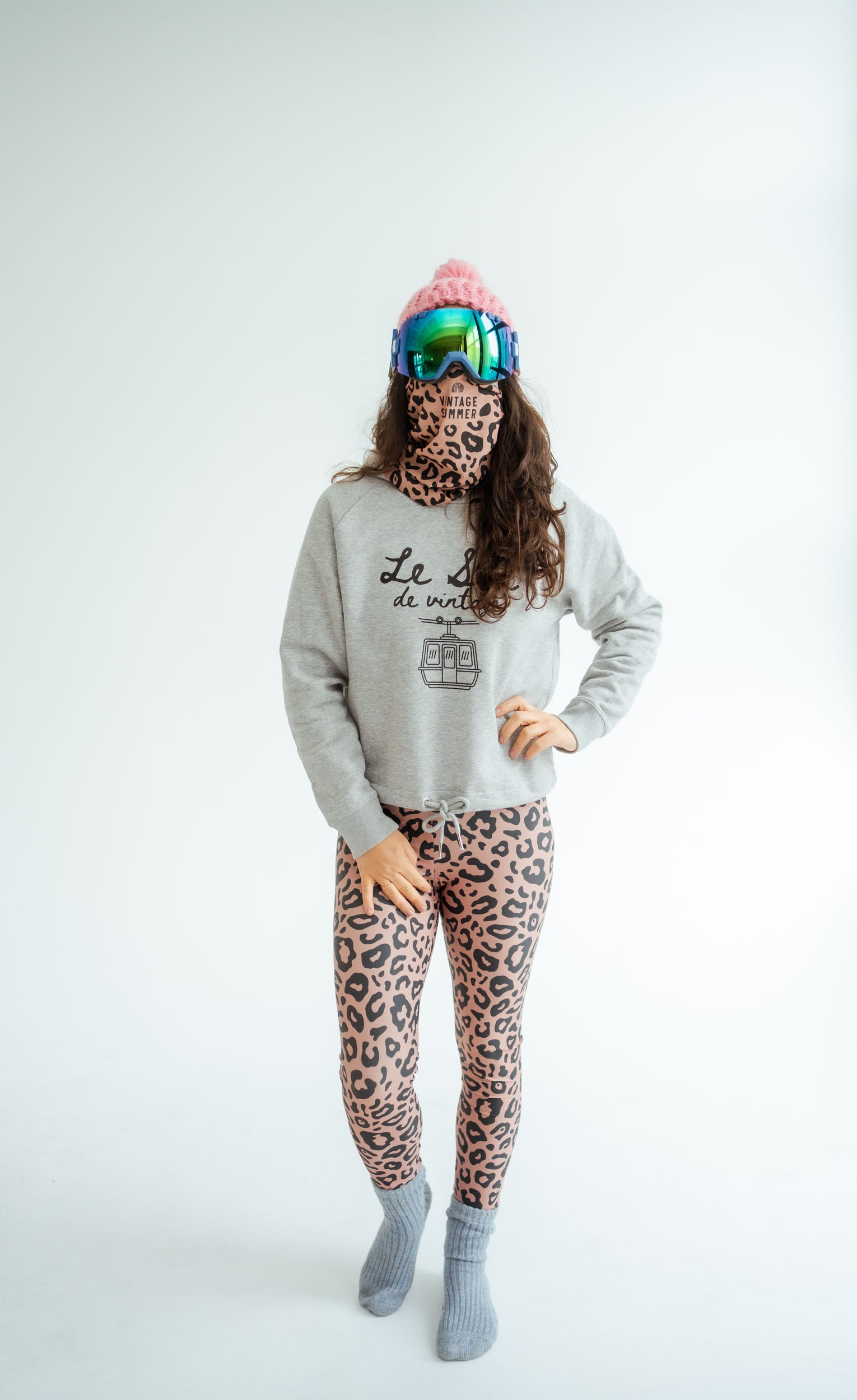 Сив суичър Le Ski с връзки