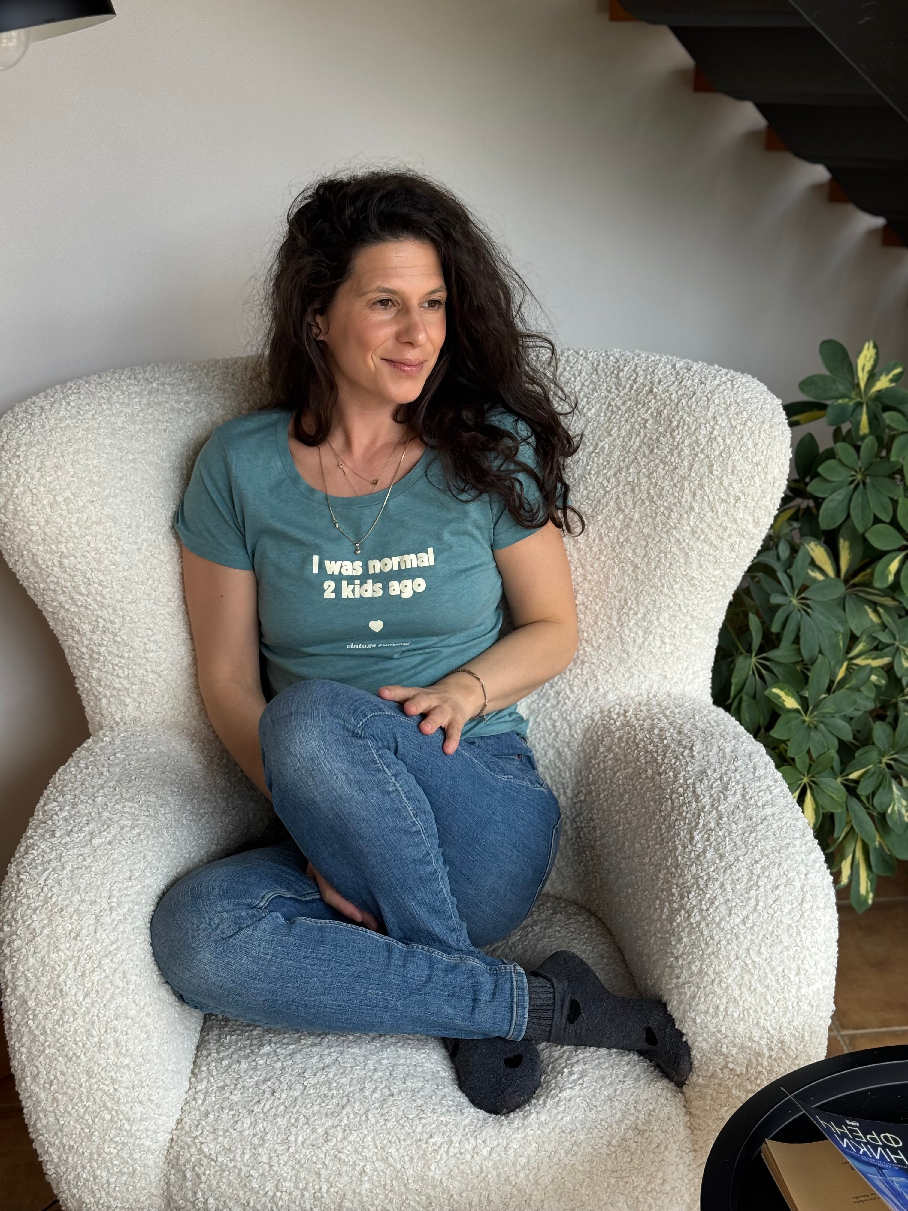 Зелена тениска I was normal two kids ago