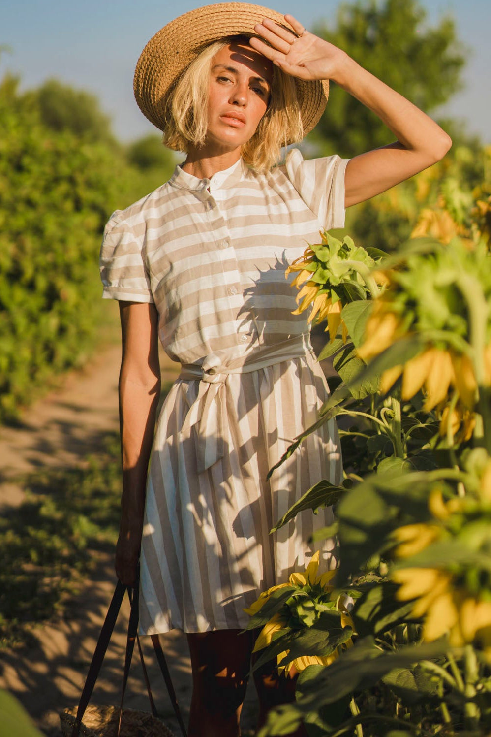 Short shirt dress of linen blend Elisa