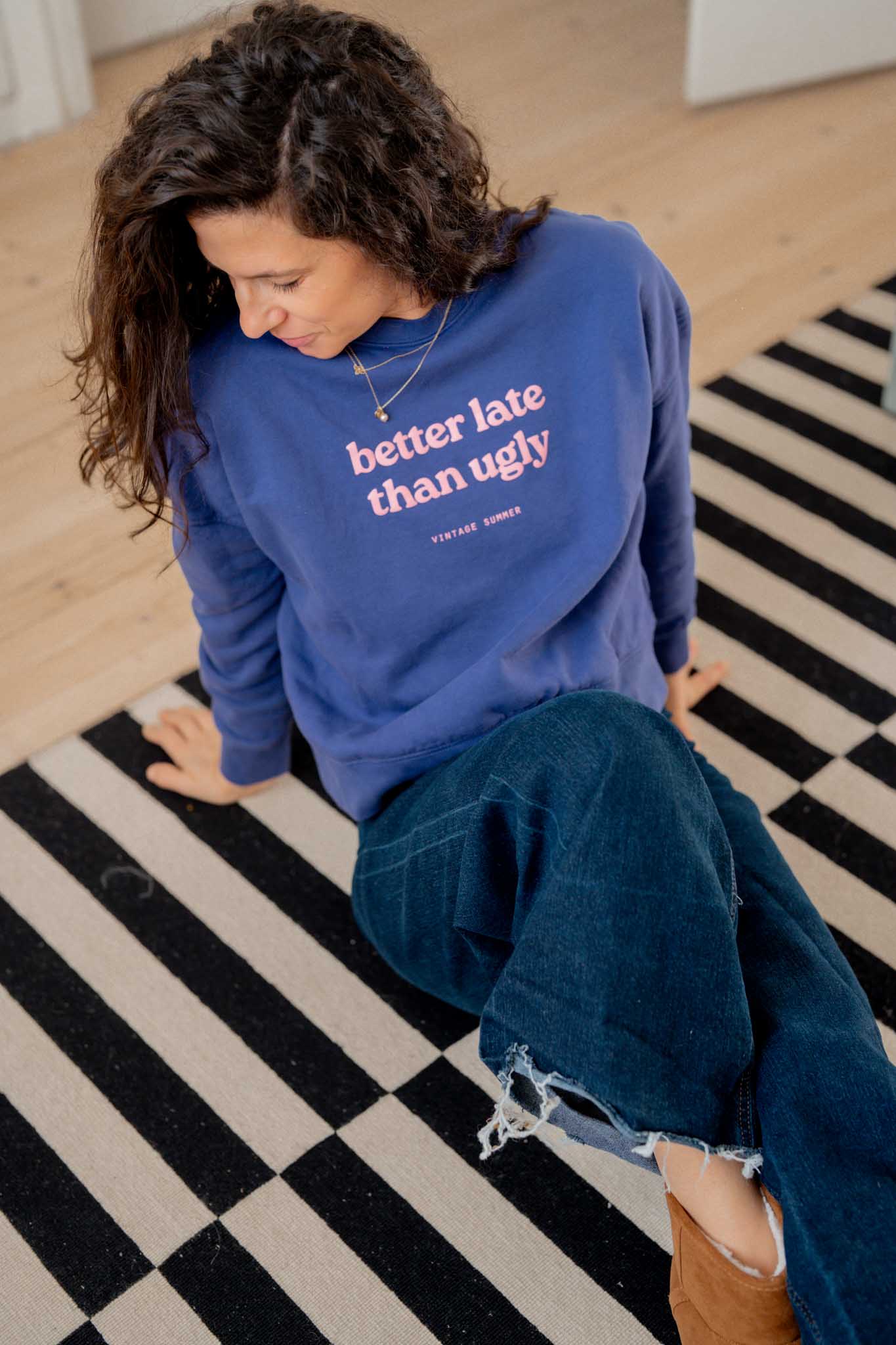 Лилава блуза Better Late than Ugly