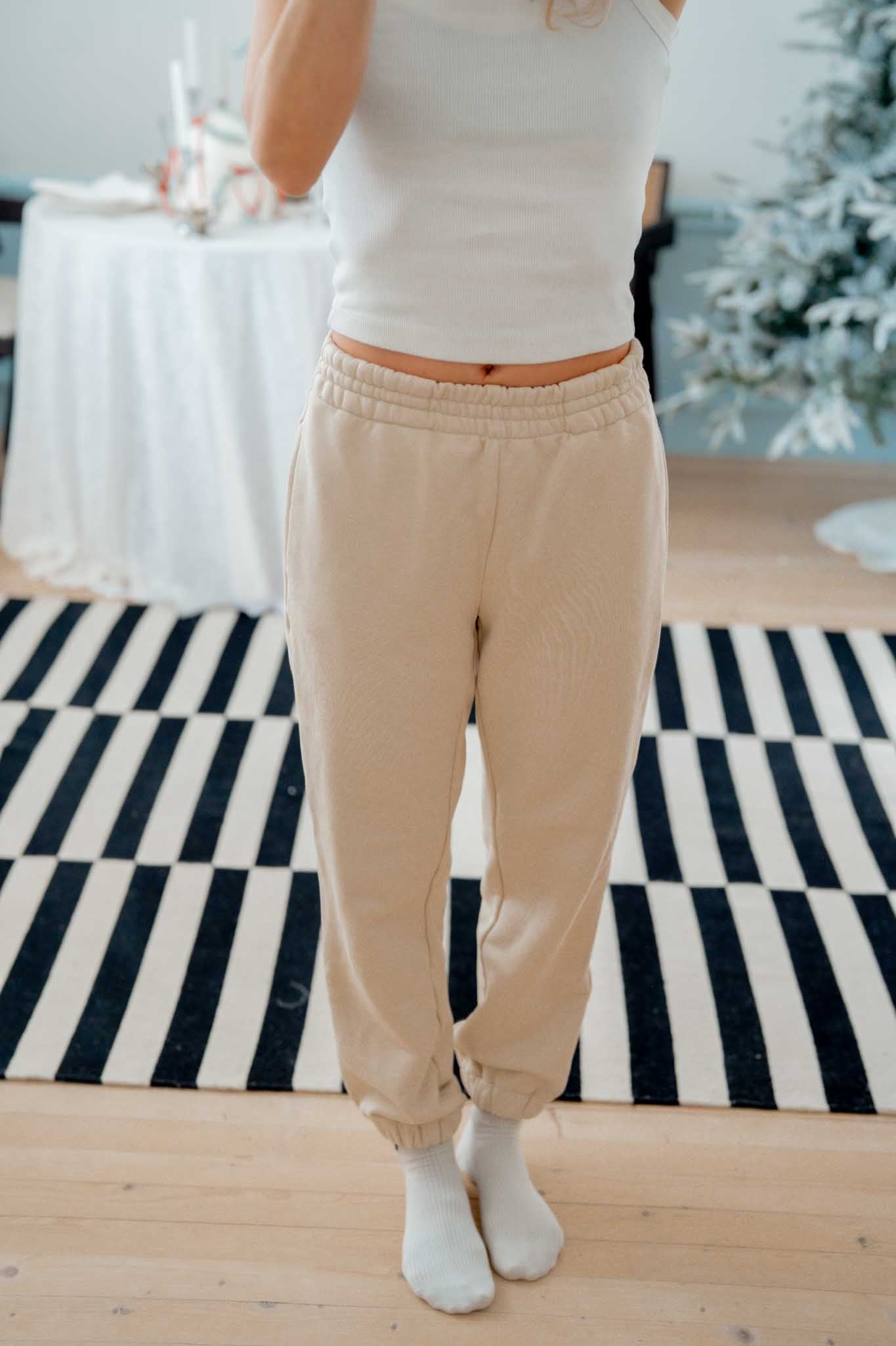 Бежов панталон SELF CARE с  крачол с ластик