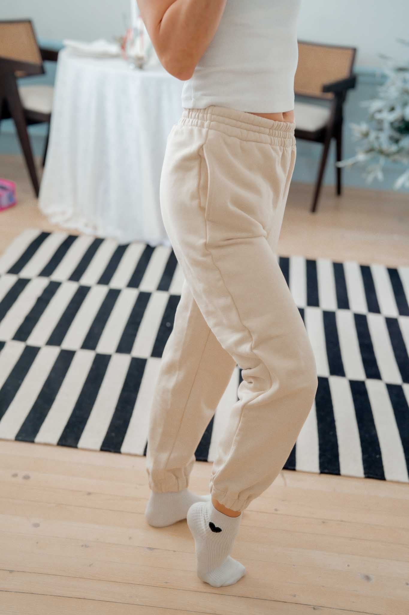 Бежов панталон SELF CARE с  крачол с ластик