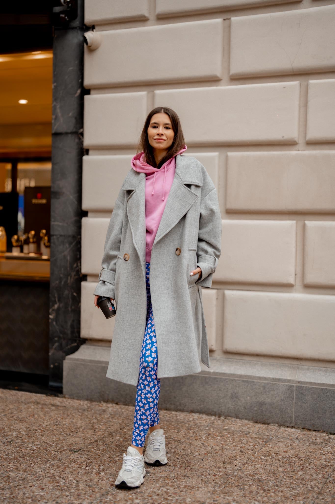 Дълго вълнено палто Oslo в сиво