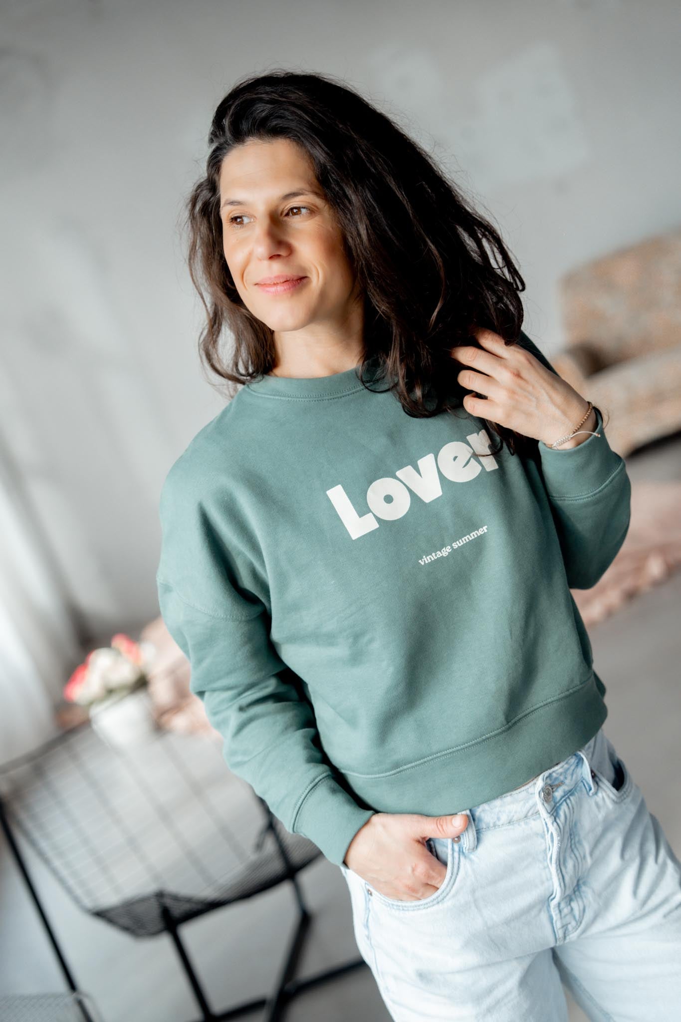 Зелена блуза LOVER