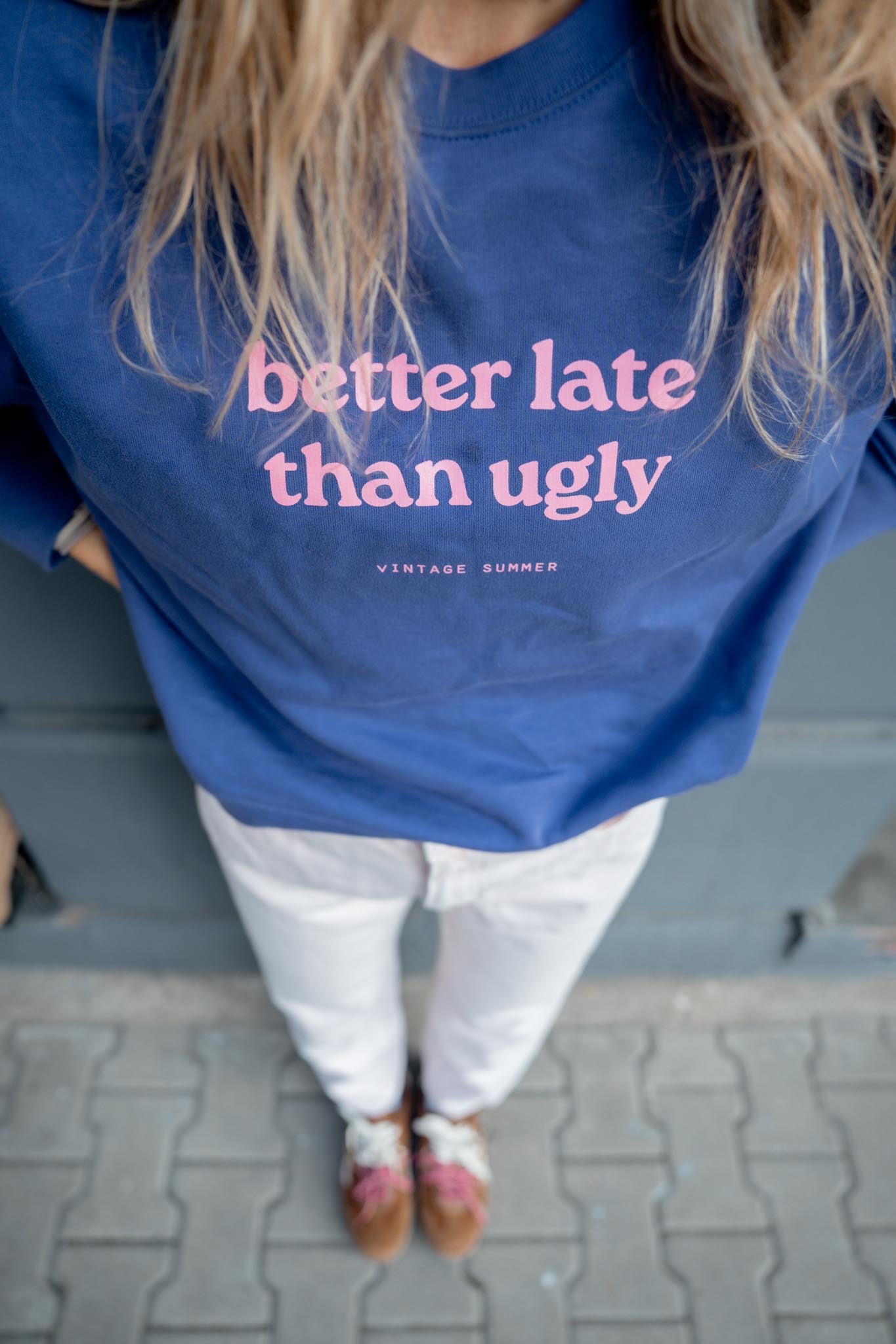 Лилава блуза Better Late than Ugly