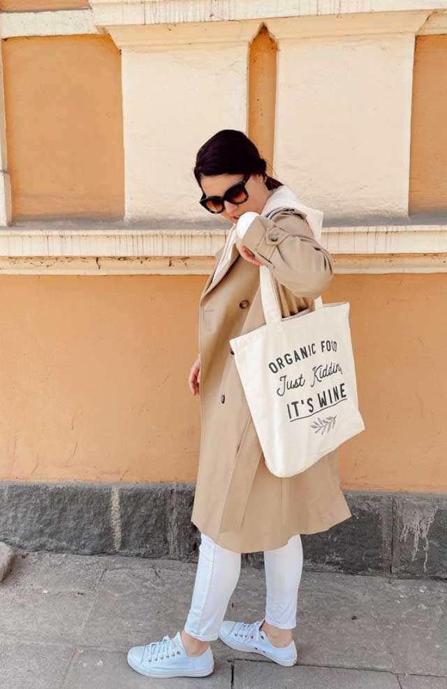 Чанта ORGANIC FOOD, JUST KIDDING ITS WINE