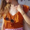Оранжева блуза LEONA